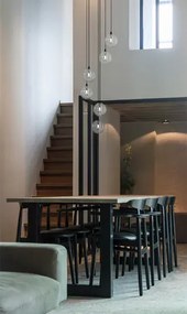 Wisząca długa lampa z kloszami grafitowa F1-M05