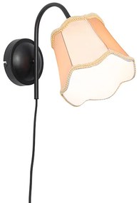 Klasyczna lampa ścienna czarna zzłotym kloszem - Nona klasyczny/Antyczny Oswietlenie wewnetrzne