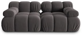 Ciemnoszara aksamitna sofa 188 cm Bellis – Micadoni Home
