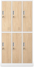 Szafa socjalna 6-drzwiowa Eco Design Igor 90x45x185 cm biały/dąb sonoma