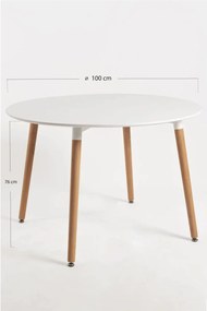 Okrgy stó wieowy 100 cm biay