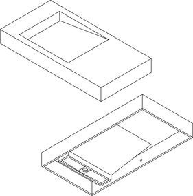Umywalka ścienna PB2155 z odlewu mineralnego
