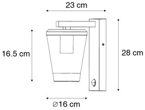 Zewnetrzna Kinkiet / Lampa scienna zewnętrzny czarny IP44 z czujnikiem ruchu - Joren Nowoczesny Oswietlenie zewnetrzne