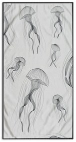 Czarno-biały ręcznik plażowy 90x180 cm Jellyfish – DecoKing