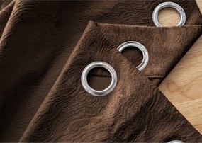 Zaciemniająca zasłona DUNES VELVET 140x250 cm, brązowa Zawieszanie: Metalowe pierścienie