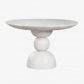 Okrągły Stół Jadalniany Ø120 Cm Z Drewna Mango Betsabe Madera Blanca - Sklum