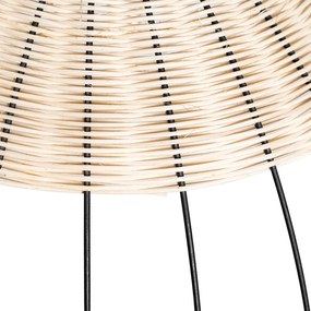 Orientalna lampa wisząca i sufitowa czarna z rattanu - Treccia PuaKolonialny Oswietlenie wewnetrzne