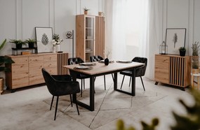 Witryna pokojowa z lamelami Medan dąb artisan/antracyt