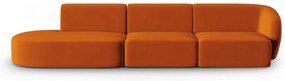 Aksamitna sofa prawostronna w kolorze terakoty 311 cm Paolo – Milo Casa