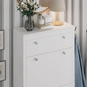 Szafka na buty biały 60x23.5x153 aron