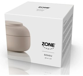 Beżowy kamionkowy organizer łazienkowy na waciki Sensu – Zone