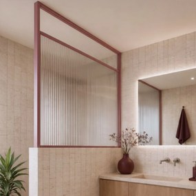 Massi Ścianka prysznicowa w bordowej ramie ARTE WELLE Half szkło brązowe | Różne kolory | Różne rozmiary