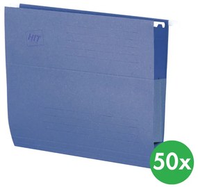 Teczki zawieszane z bocznymi zabezpieczeniami, niebieske, 50 szt.