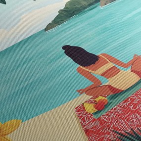 Obraz - Joginka na plaży (70x50 cm)