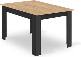 PROMOCJA Stół jadalniany MADO czarny z blatem w dekorze dąb artisan 120x80cm II. gatunek