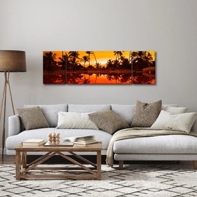 Obraz - Zachód słońca nad kurortem (170x50 cm)