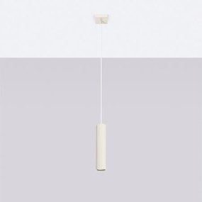 Lampa wisząca minimalistyczny Gloow, aluminium - 1 źródło światła 4000K - L.8 x H.118 cm - beżowy