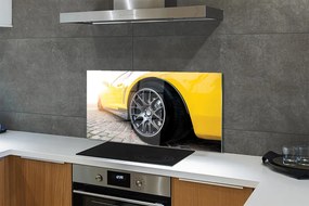 Panel szklany do Kuchni Klasyczne Żółte Auto