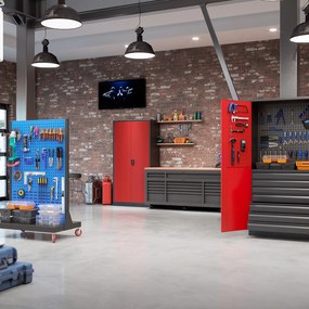 Szafa warsztatowa z szufladami Darek 92x50x185 cm antracyt/czerwony