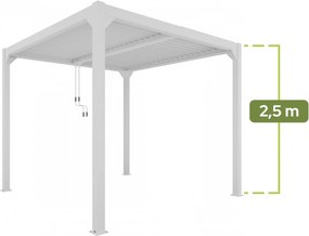 PERGOLA OGRODOWA LUXE 4x4x2,5 M BIAŁA Z OŚWIETLENIEM LED