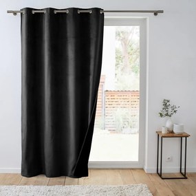 Czarna aksamitna zasłona termiczna 140x260 cm Polarchic – douceur d'intérieur