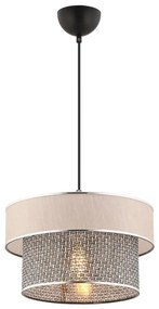 Lampa wisząca na przewodzie ERO 1xE27/60W/230V kremowa/szara