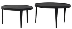 Czarne okrągłe stoliki zestaw 2 szt. ø 75 cm Tobias – Light &amp; Living