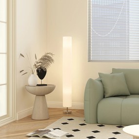 HOMCOM Lampa stojąca do salonu z abażurem z poliestru, 2 x E27 oprawka do sypialni 14 x 14 x 120 cm | Aosom PL