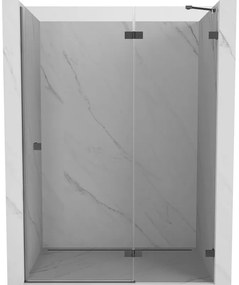 Mexen Lunar L drzwi prysznicowe uchylne prawe 135 cm, transparent, gun metal - 834L-135-000-95-00-P