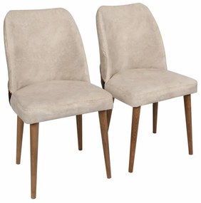 Zestaw krzeseł do jadalni Nova Cream and Walnut, 2szt., 2 szt.