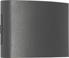 Lampa ścienna zewnętrzna ciemnoszara zintegrowana LED 4-punktowa IP54 - Silly