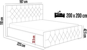 Łóżko Mona I 200 w tkaninie Magic Velvet 2290