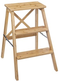 Drabina składana, niska, bambusowa, 3 stopnie, 63,5 cm