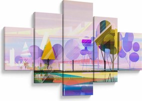 Obraz - Abstrakcja, krajobraz (125x70 cm)
