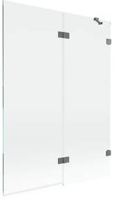 Mexen Lunar parawan nawannowy 2-skrzydłowy prawy 130 x 150 cm, transparent, gun metal - 897-130-100-95-00-P