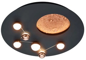 Czarno-brązowa lampa sufitowa LED ø 50 cm Zodiac – Trio