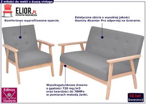Tapicerowany zestaw wypoczynkowy Kifi 3X - Jasnoszary