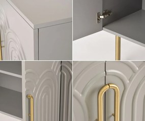 Komoda glamour na złotych nogach Stilig ST310, kolor jasnoszary