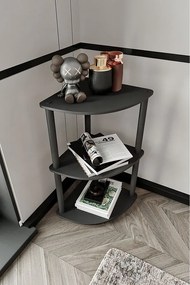 Czarna 3-poziomowa półka narożna – nowoczesny design premium