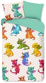 Bawełniana pościel dziecięca jednoosobowa 140x220 cm Dragons – Good Morning