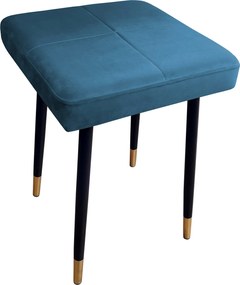 Taboret MAX tkanina Welur stelaż metalowy STOŁEK LOFT : Kolor nogi - Czano-złota stożek, Kolor tkaniny - VELVET - MG33, Typ tkaniny - Velvet