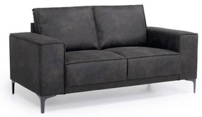 Antracytowa sofa z imitacji skóry 164 cm Copenhagen – Scandic