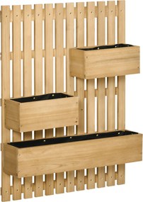 Outsunny Zestaw Donic na Kwiaty, Montaż Na Ścianie, Swobodnie Przeszankowane, Drewno świerkowe, 60 x 16 x 80 cm