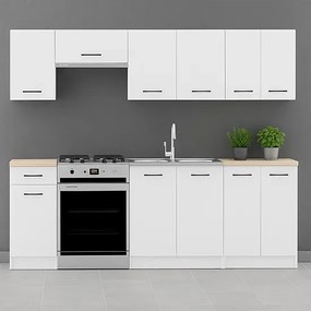 Biały komplet mebli kuchennych 240 cm T7-G68
