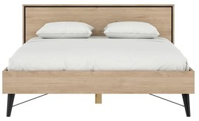 Łóżko dwuosobowe w dekorze dębu ze stelażem 160x200 cm w naturalnym kolorze Ry – Tvilum