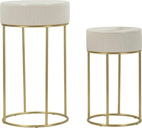 Zestaw Stolików Pomocniczych VKH772, Beżowy, 50x50x90 cm, Kendra Home