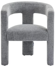 Fotel z teksturowaną szarą tapicerką - FAVINA