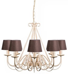 Kandelabr beżowy 60 cm z brązowymi kloszami - Giuseppe