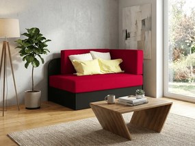 Mała rozkładana sofa ROSA, czerwona/czarna