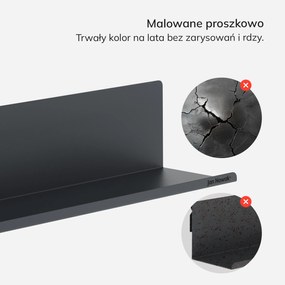 Półka wisząca JOANNE 700 mm, antracytowa